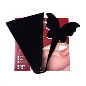 NWT Strapless Thong Black Butterfly